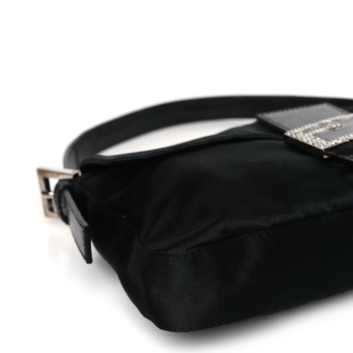 Satin Lizard Crystal Baguette Black