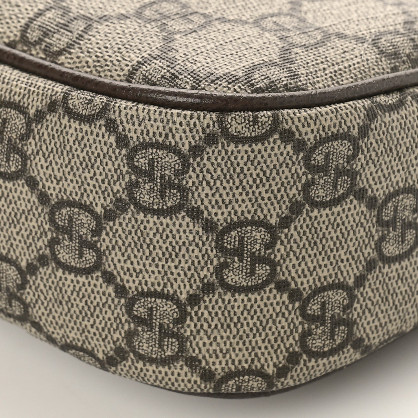 GG Supreme Monogram Textured Dollar Calfskin Small Ophidia Hobo Beige Ebony New Acero