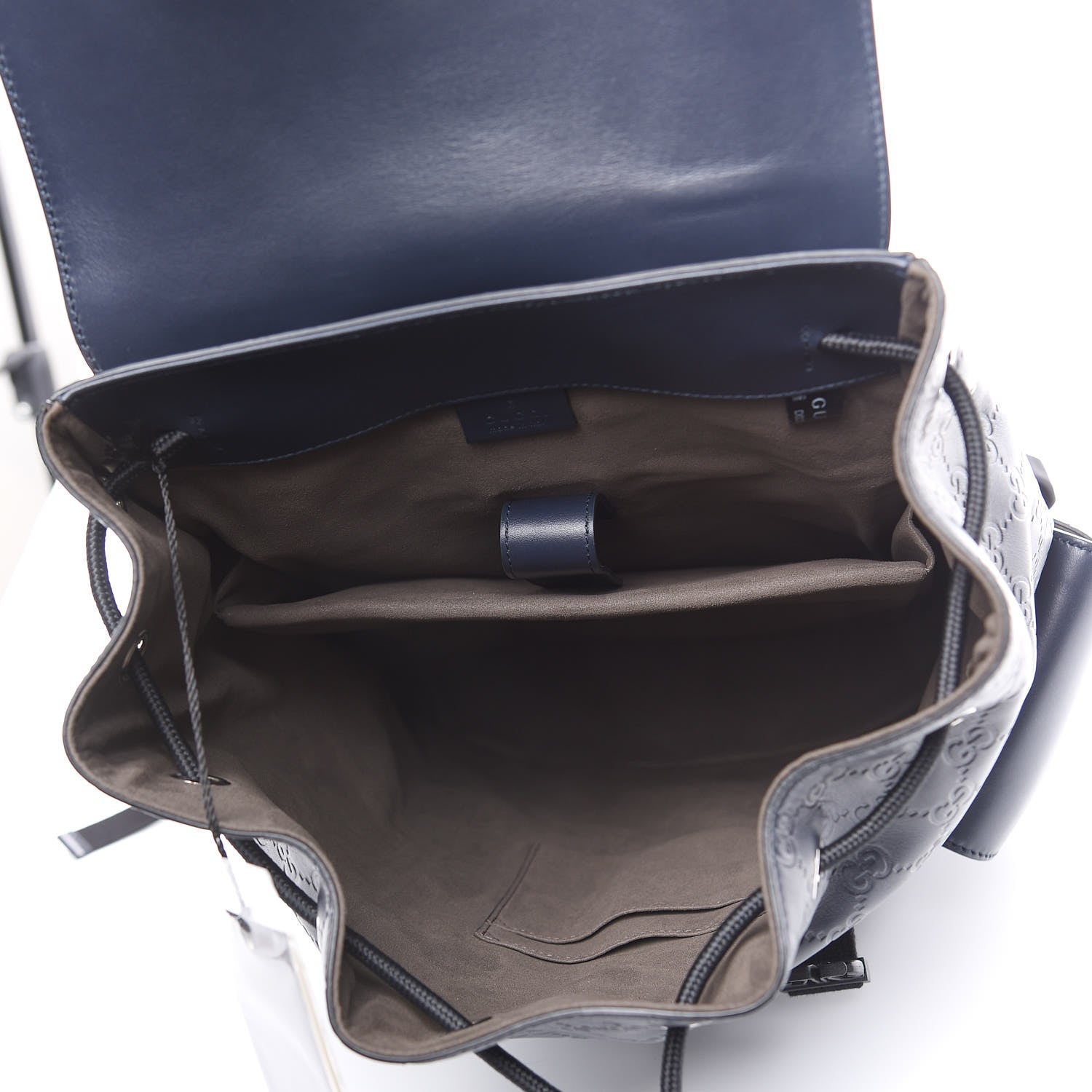 Gucci Guccissima Signature Double Buckle Backpack Blue 5 of 11