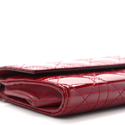 Christian Dior Patent Cannage Lady Dior Rendezvous Wallet On Chain Red 7 of 10
