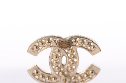 Chanel Pearl CC Earrings Light Gold 7 of 9