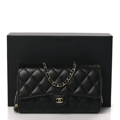 Chanel Caviar Quilted Phone Holder Wallet on Removable Chain Black 10 of 10