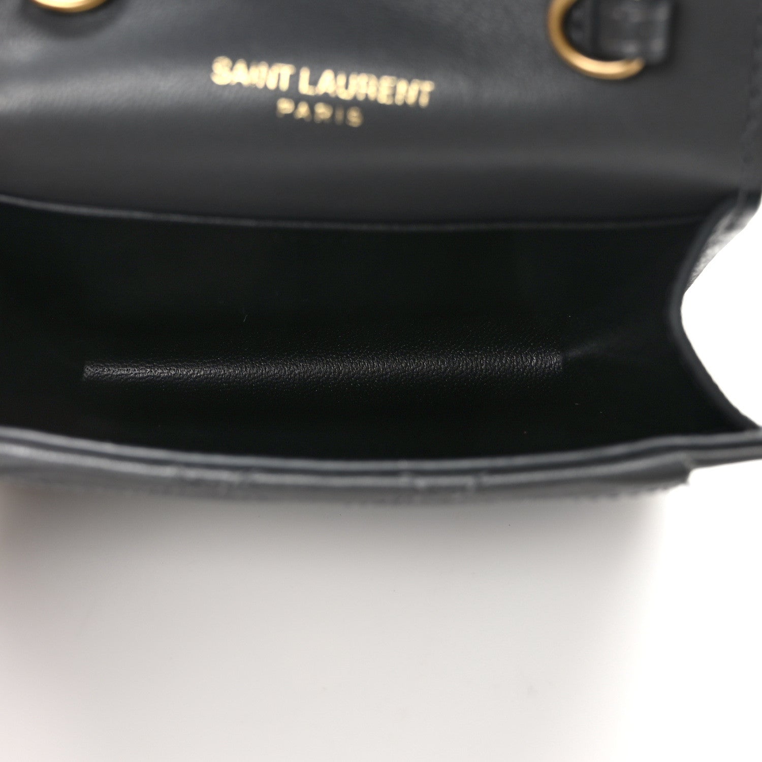 Saint Laurent Lambskin Quilted Monogram Micro Gaby Crossbody Bag Storm 5 of 10