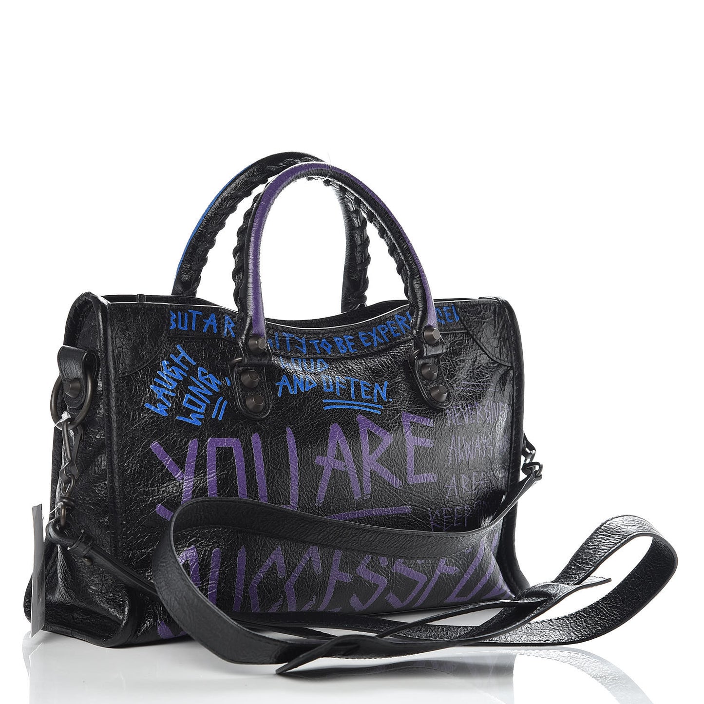 Agneau Arena Graffiti All Over Classic Hardware S City Black Bleu Violet