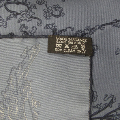 Hermes Silk Jardin Des Metamorphoses Scarf Bleu 6 of 6