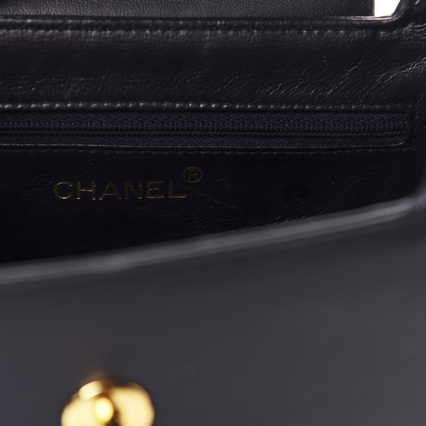 Lambskin Small Kelly Flap Bag Navy Blue