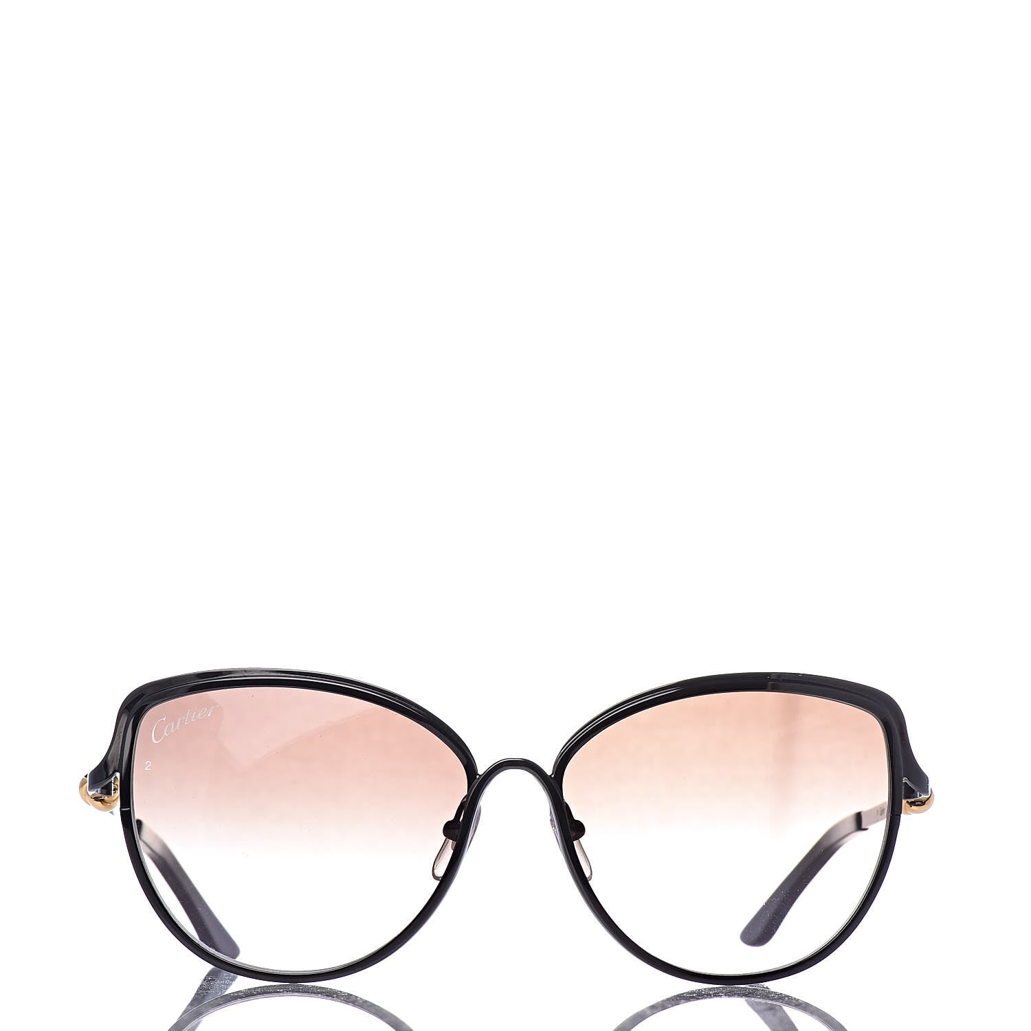 Cartier Metal Trinity Sunglasses CT0089S Black Brown 2 of 7