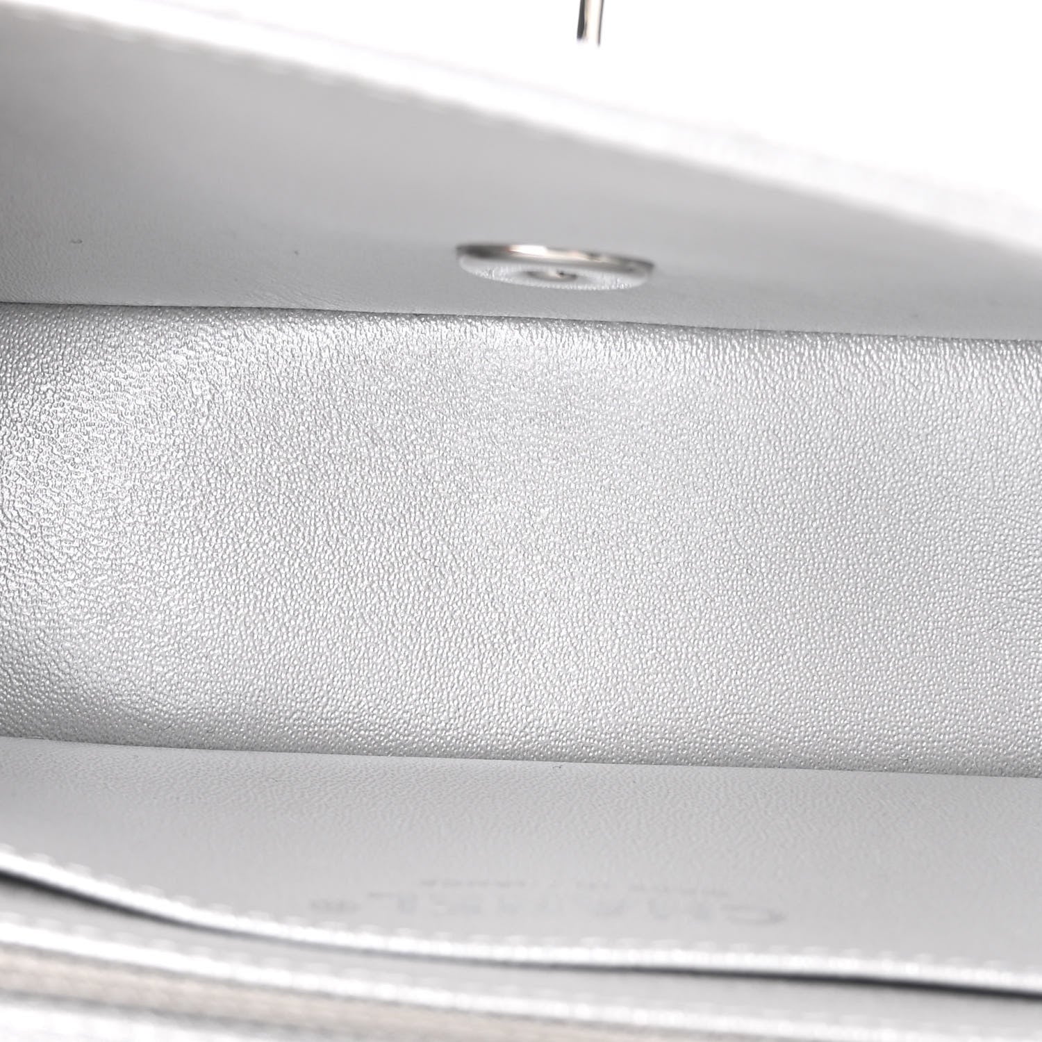 Chanel Metallic Calfskin Quilted Mini Rectangular Flap Silver 5 of 11