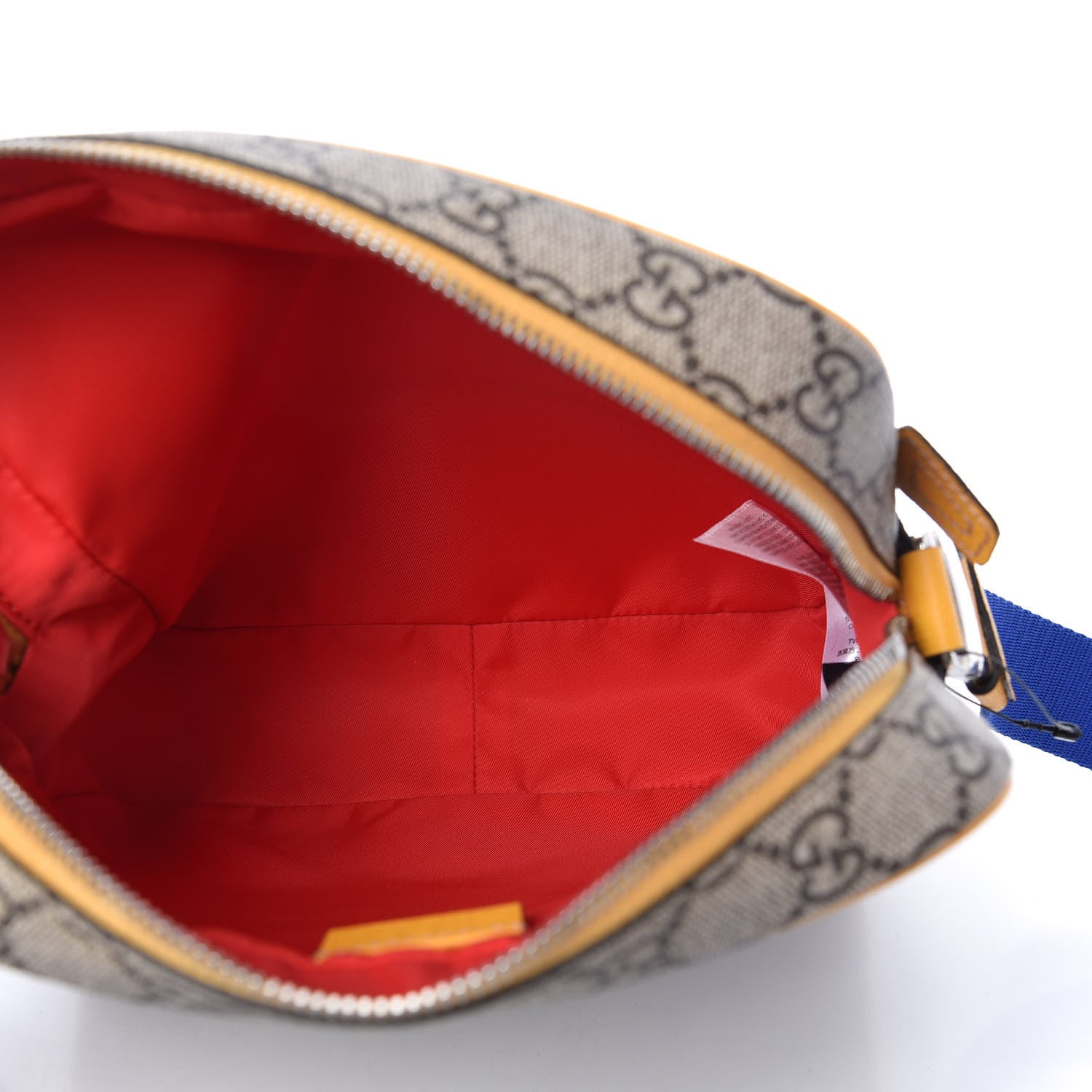 Gucci GG Supreme Monogram Kids Car Crossbody Bag Blue Yellow 5 of 10