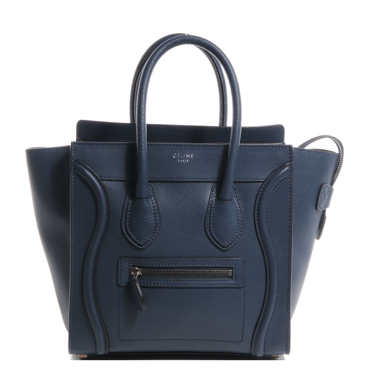 Drummed Leather Micro Luggage Bag Orage