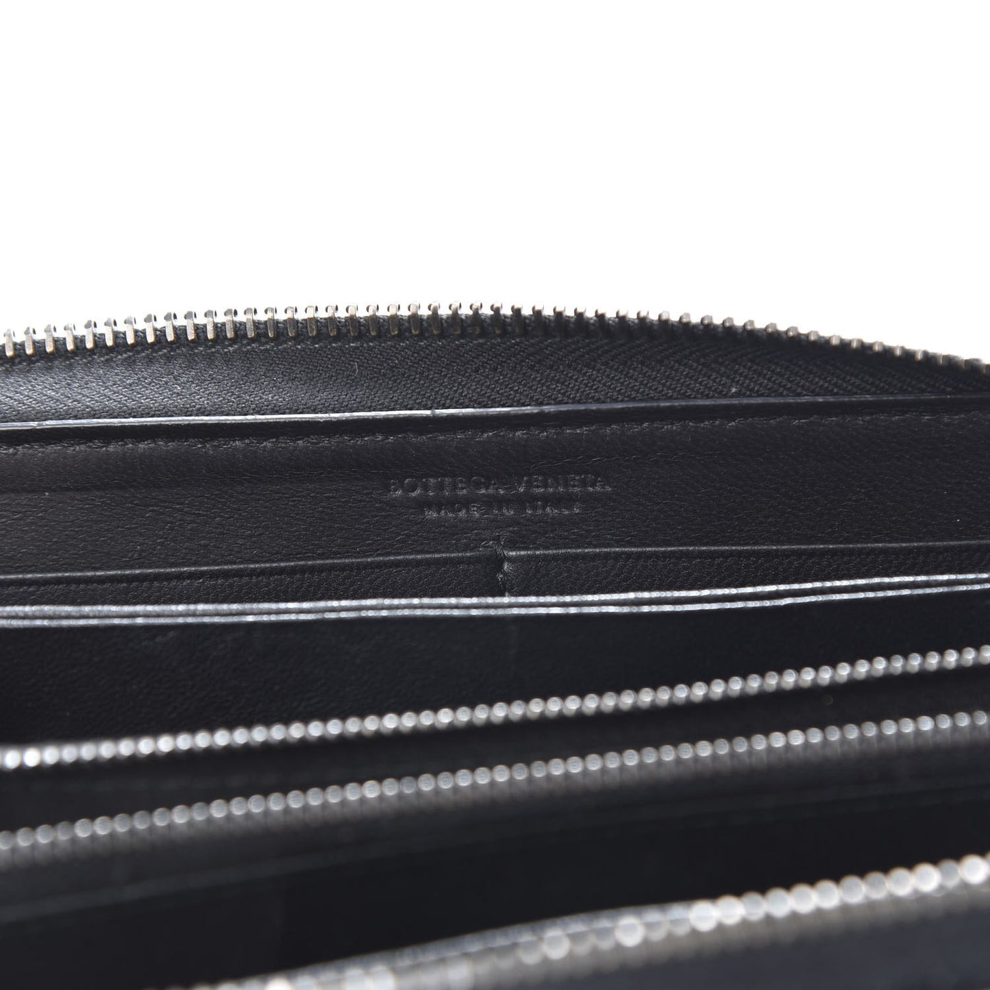 Nappa Intrecciato Zip Around Wallet Black