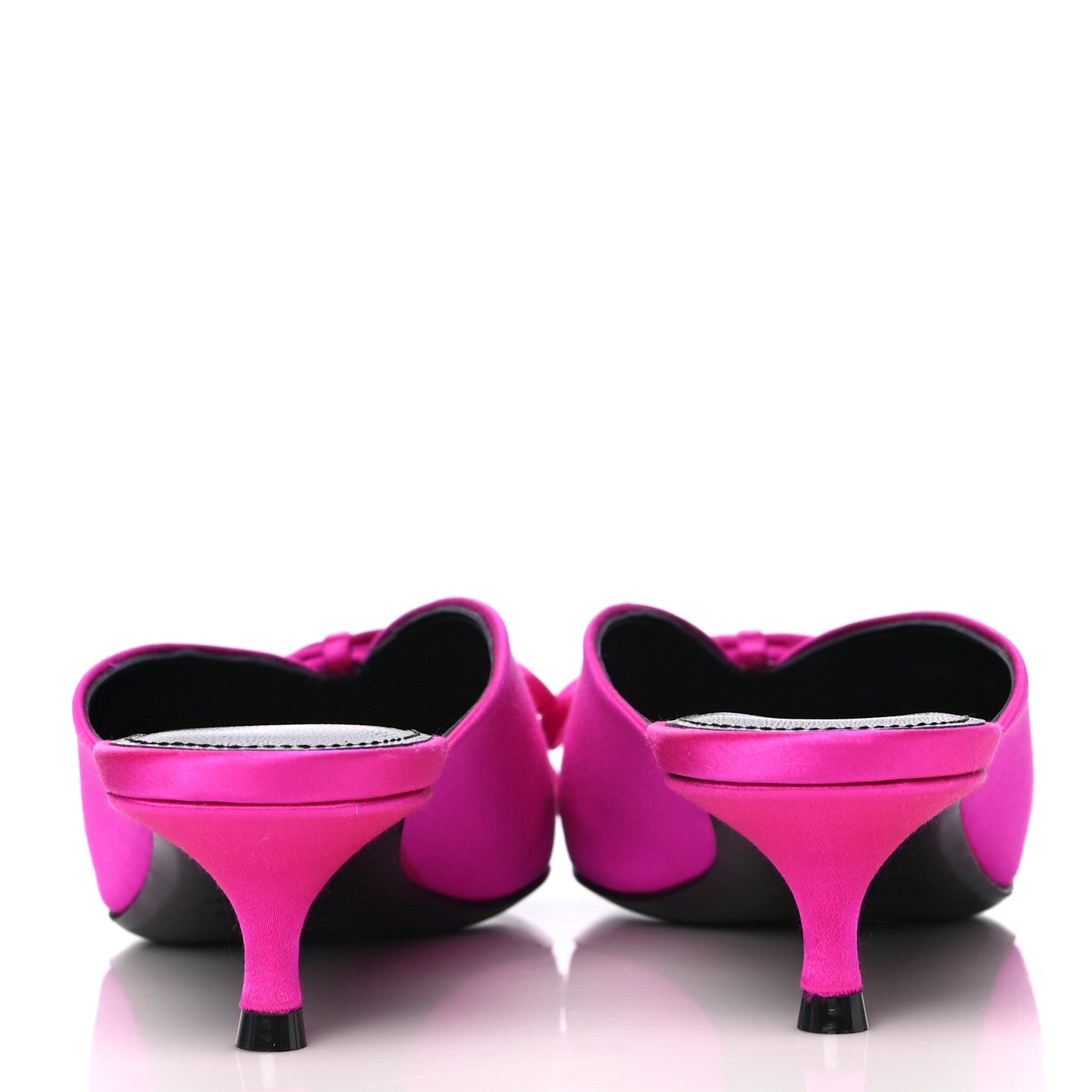 Balenciaga Satin Pointed Toe Knife 40mm Mules 38 Rose Fuchsia 9 of 19