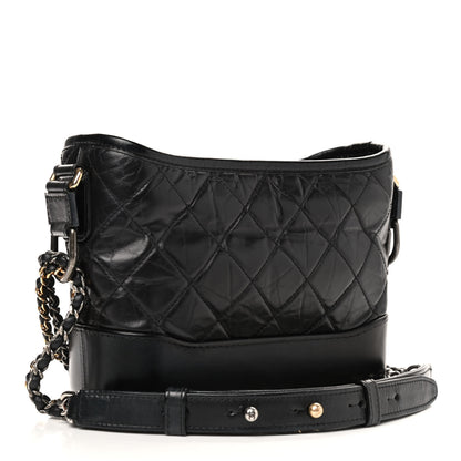 Chanel Aged Calfskin Quilted Small Gabrielle Hobo Black 3 of 11