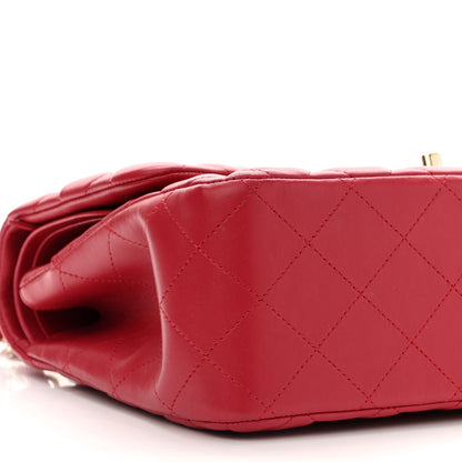 Chanel Lambskin Quilted Jumbo Double Flap Red 9 of 12