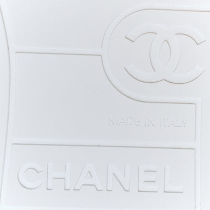 Chanel Crumpled Lambskin Patent Cap Toe CC Stitched Sneakers 38 White Black 8 of 10