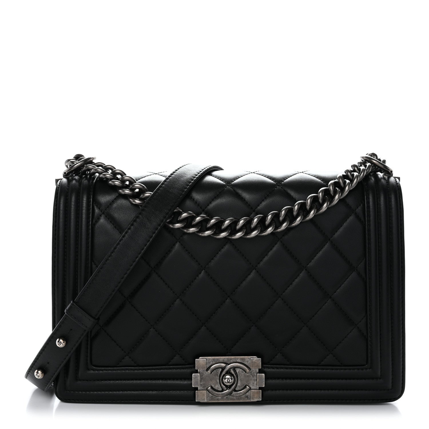 Chanel Calfskin Quilted Medium Boy Flap Black 1 of 13