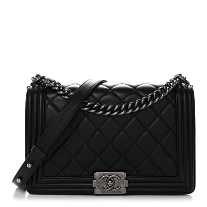 Chanel Calfskin Quilted Medium Boy Flap Black 1 of 13