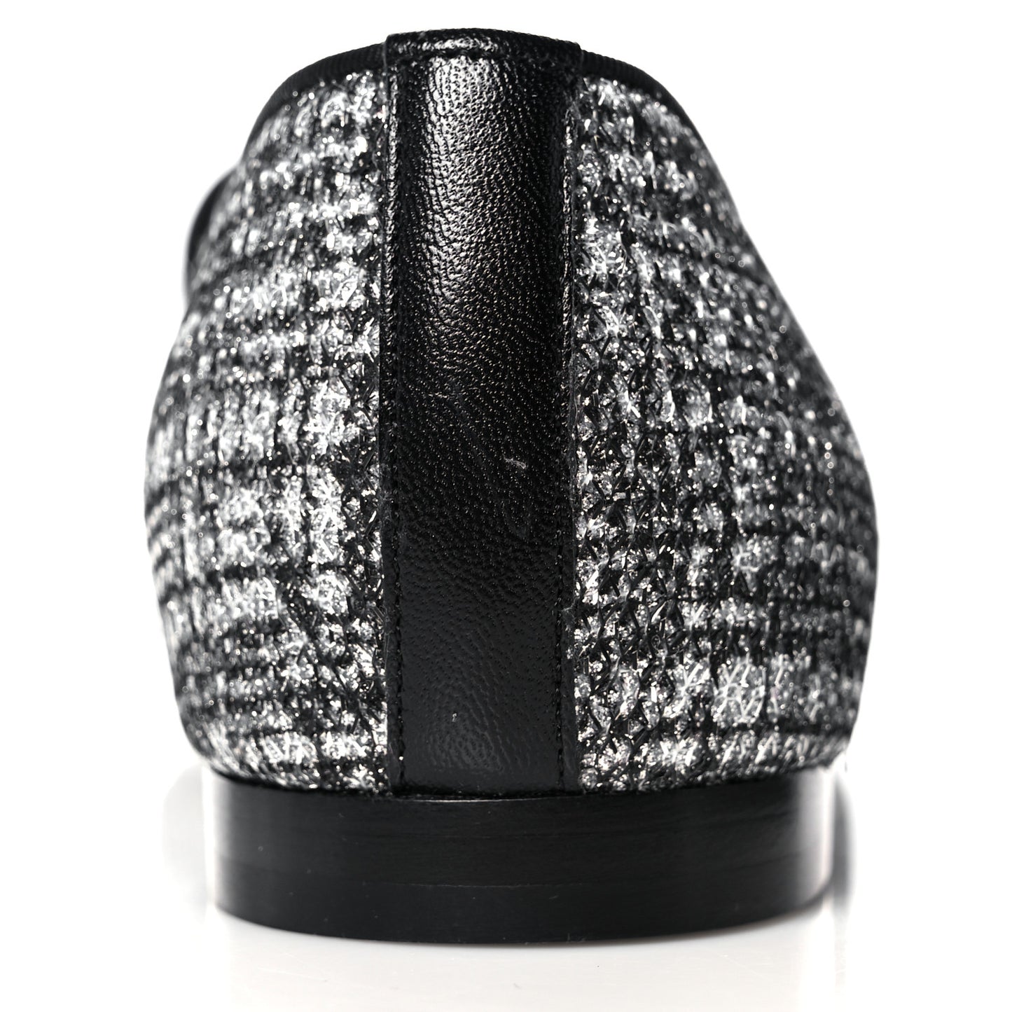 Fantasy Tweed CC Mocassin Loafers 38 Silver Black
