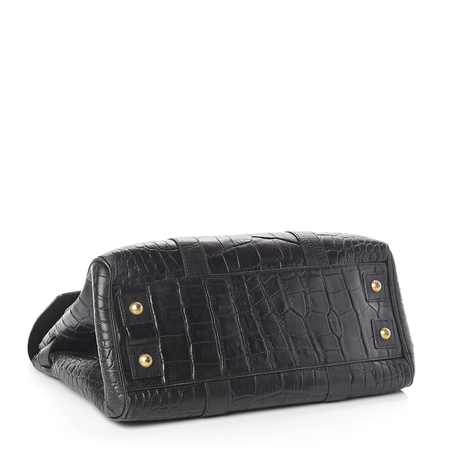 Calfskin Crocodile Embossed Bayswater Black