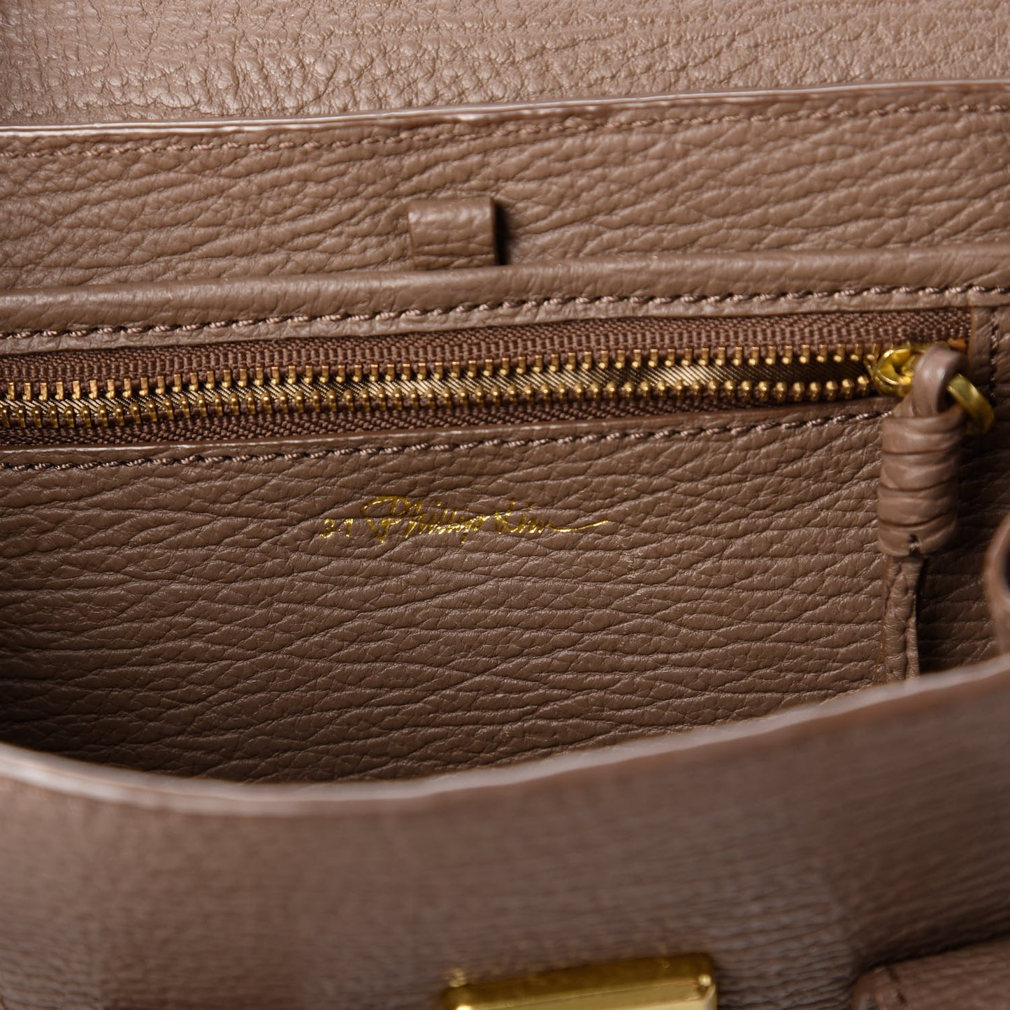 Textured Calfskin Mini Pashli Satchel Taupe
