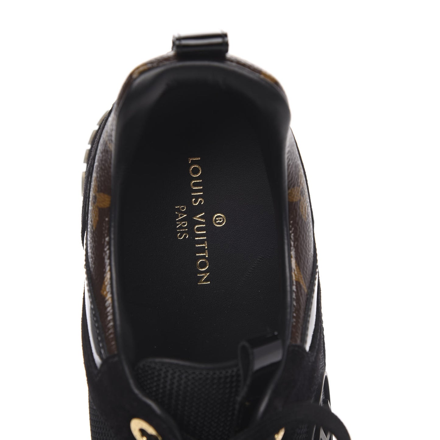 Suede Monogram Run Away Sneakers 40 Black