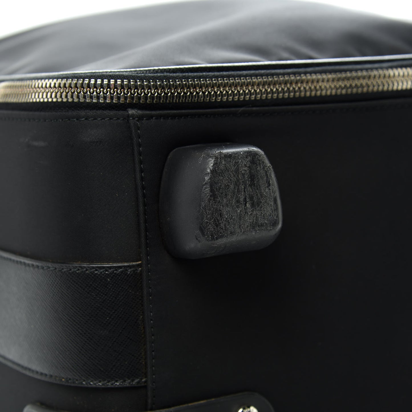Tessuto Nylon Saffiano Trolley Luggage Black