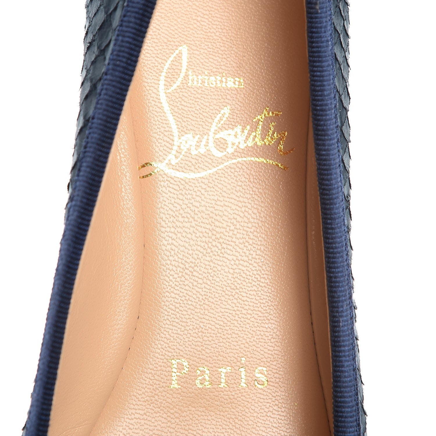 Christian Louboutin Watersnake Nubuck Rosella Flats 36 Navy Blue 8 of 8