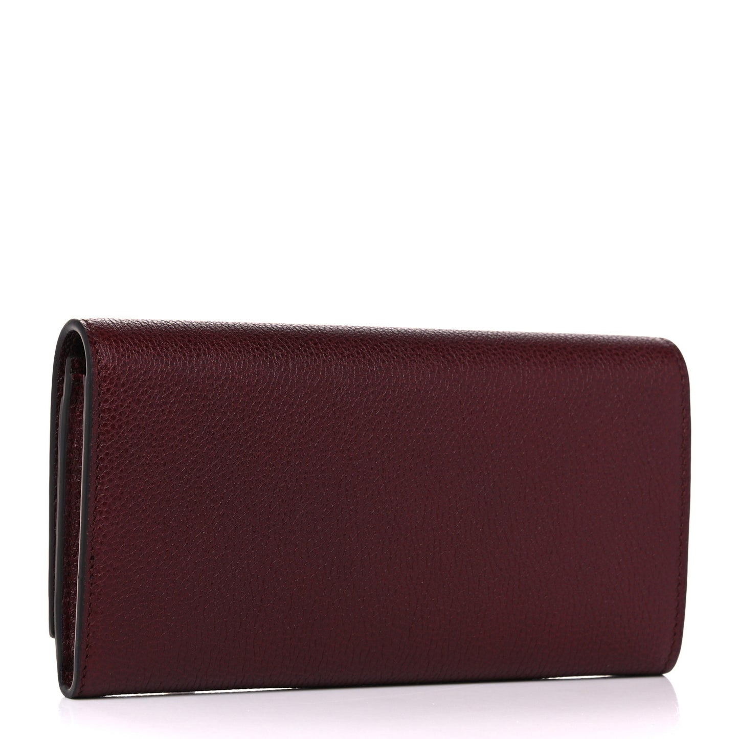 Grainy Calfskin Zumi Continental Wallet Vintage Bordeaux