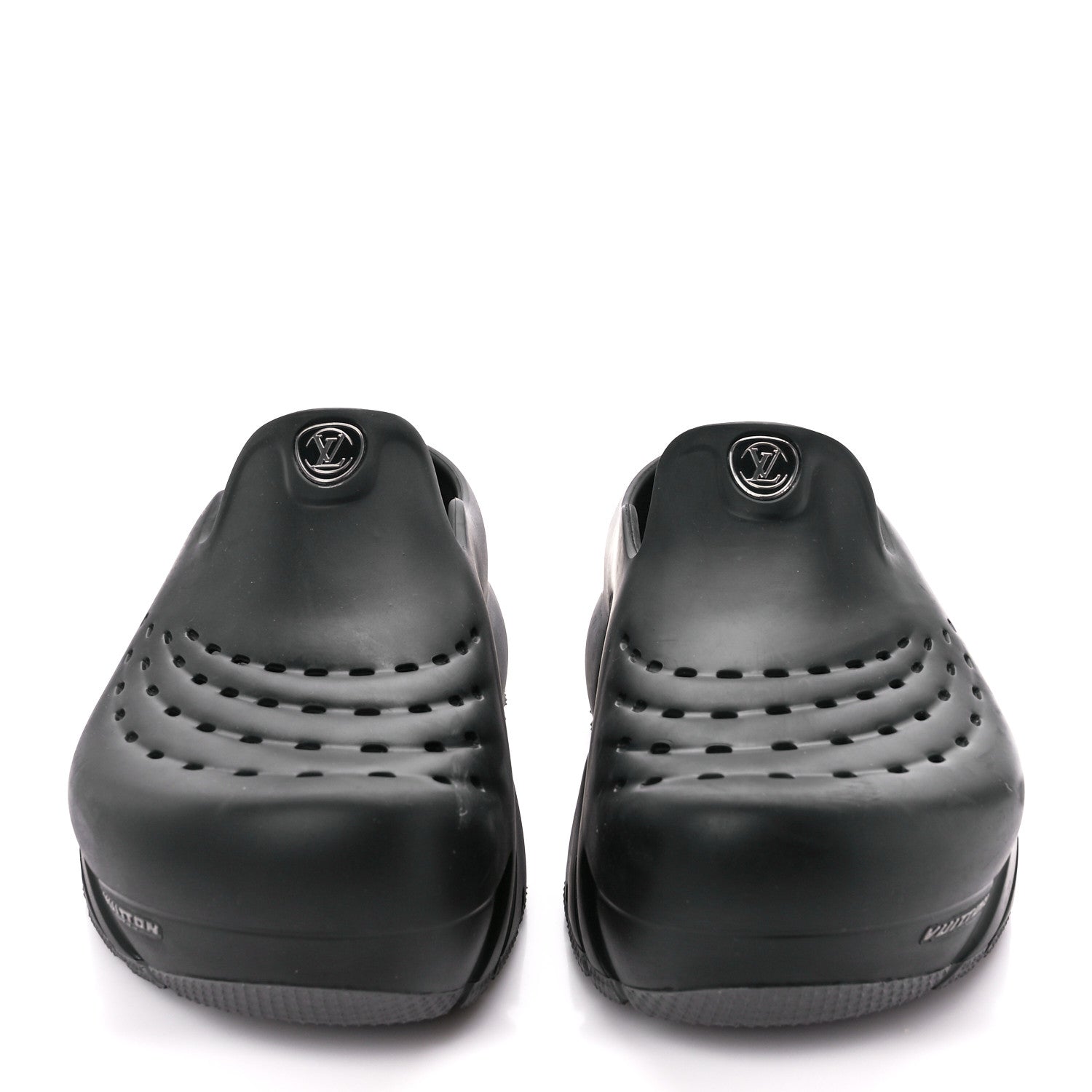 Louis Vuitton Rubber Mens Shark Clogs 7 8 Black 2 of 11
