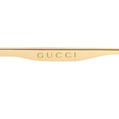 Gucci Square Aviator Sunglasses GG0335S Gold 6 of 8