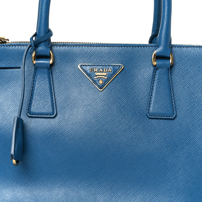 Prada Saffiano Small Galleria Double Zip Tote Bluette 9 of 11