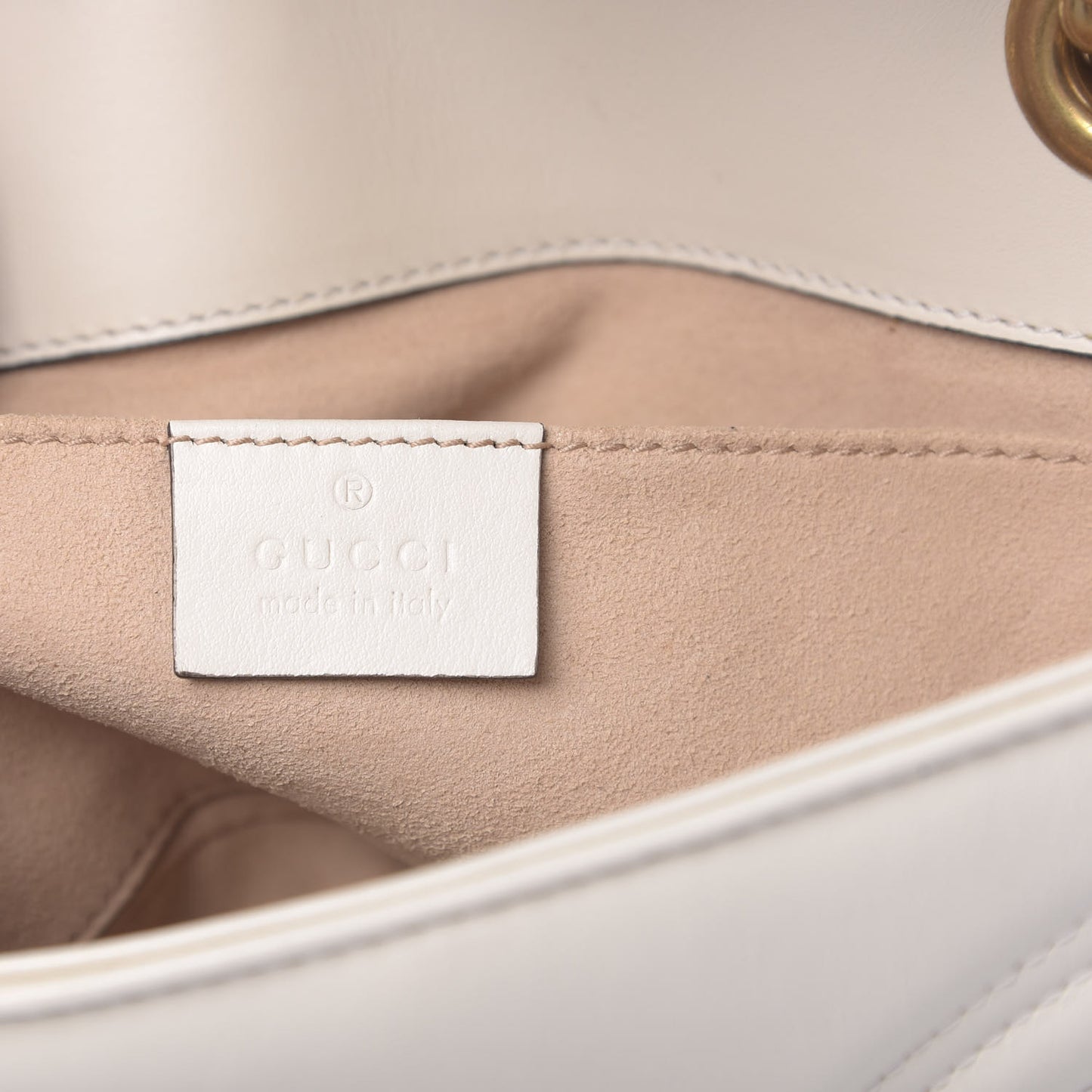 Calfskin Matelasse Mini GG Marmont Shoulder Bag White