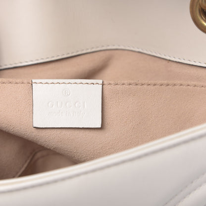 Gucci Calfskin Matelasse Mini GG Marmont Shoulder Bag White 7 of 11