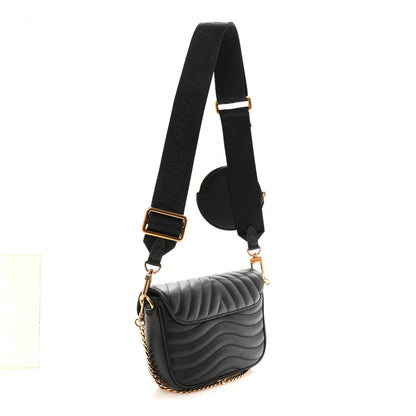 Louis Vuitton Calfskin New Wave Multi Pochette Black 3 of 9