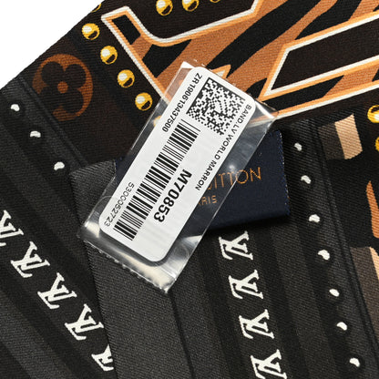 Louis Vuitton Silk Monogram LV World Bandeau Brown 3 of 3