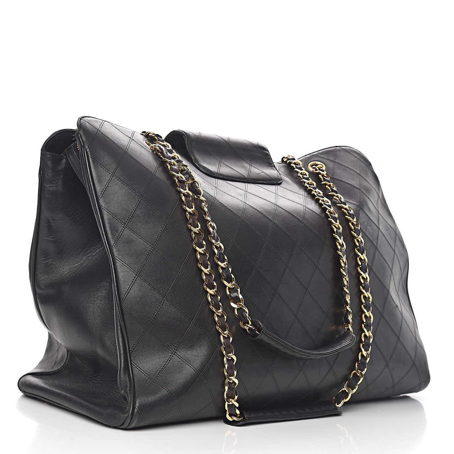 Calfskin Stitched XL Weekender Black