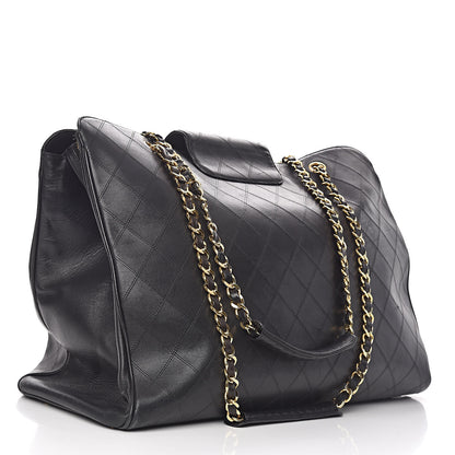 Chanel Calfskin Stitched XL Weekender Black 3 of 13