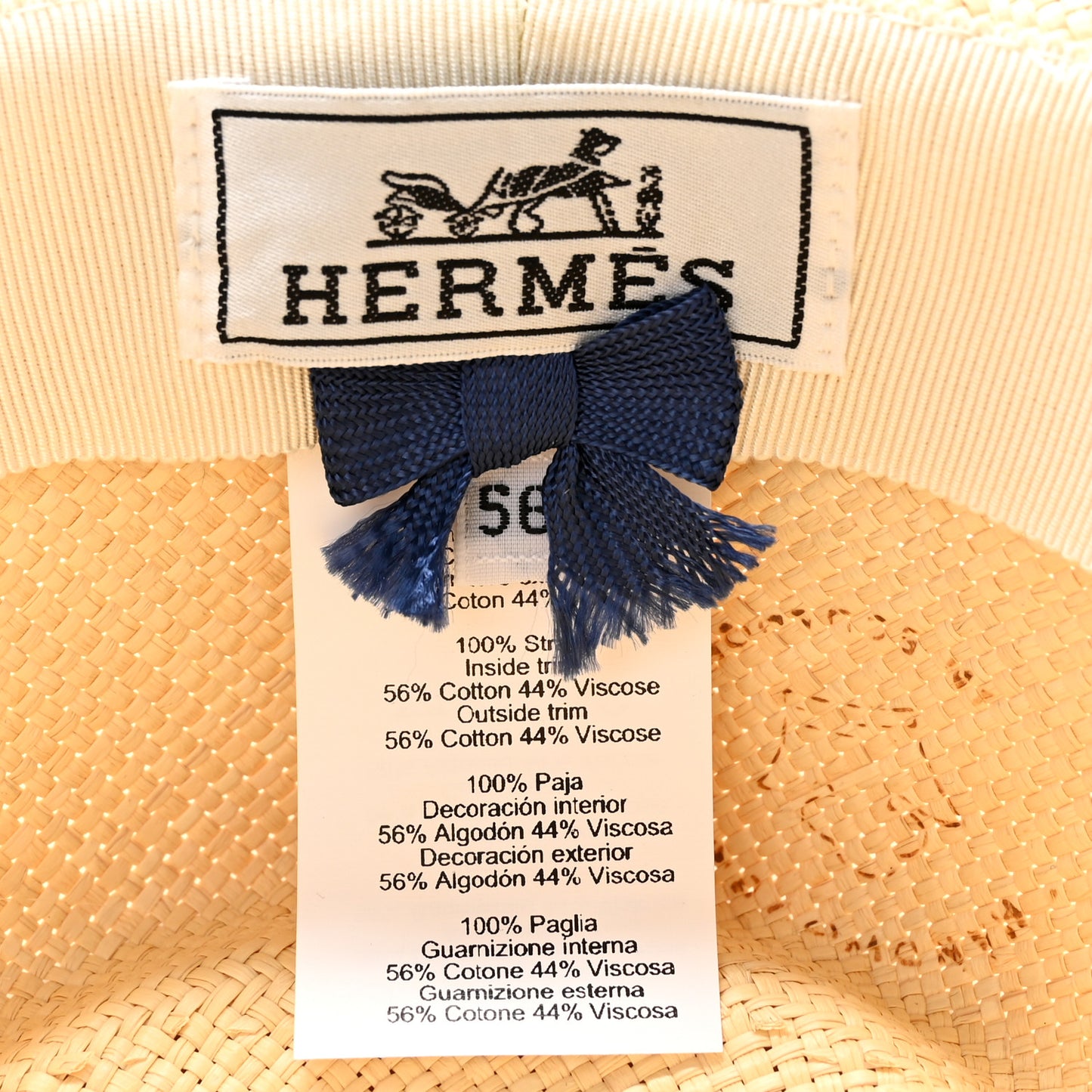 Straw Esperance Panama Hat 56 Natural
