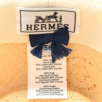 Hermes Straw Esperance Panama Hat 56 Natural 8 of 11