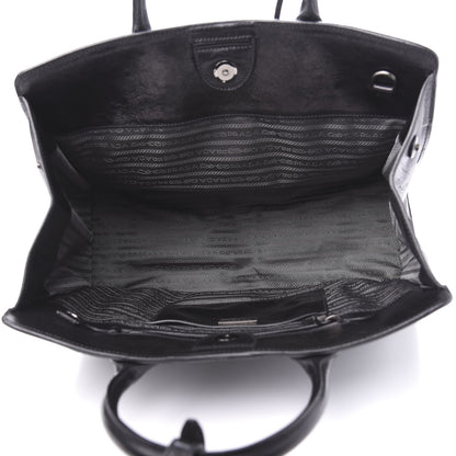 Prada Glace Calfskin Tote Bag Baltico Black 5 of 14