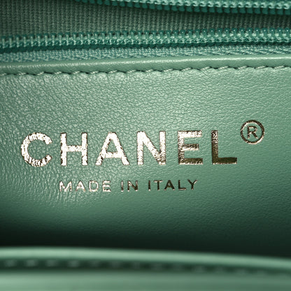 Chanel Shiny Aged Calfskin Quilted Nano Kelly Shopper Light Green 6 of 11