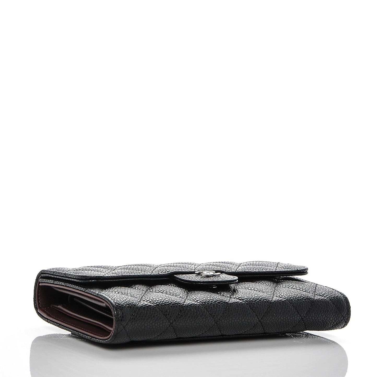 Caviar Quilted Large Flap Wallet Black