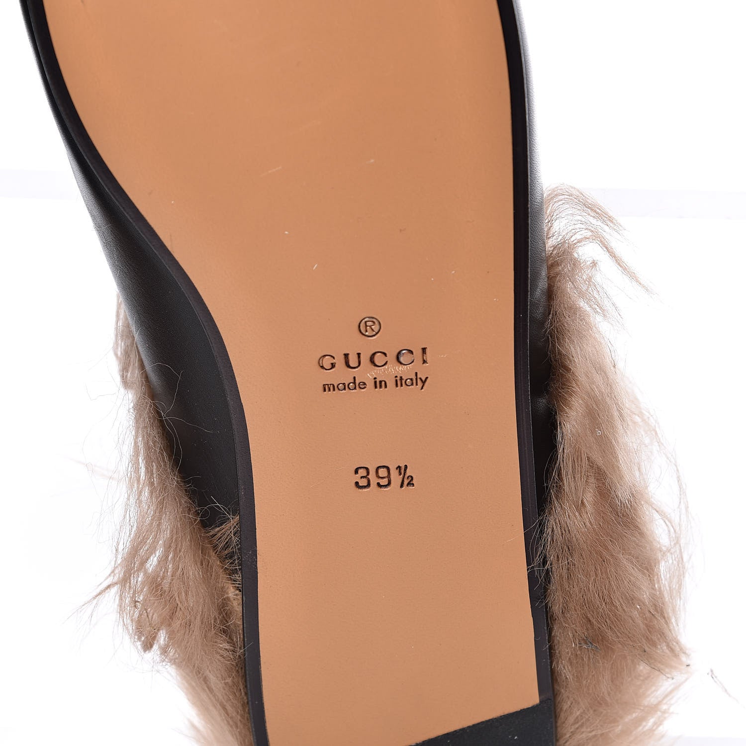 Gucci Calfskin Lambswool Tiger Embroidered Womens Princetown Slippers 39.5 Black 7 of 8