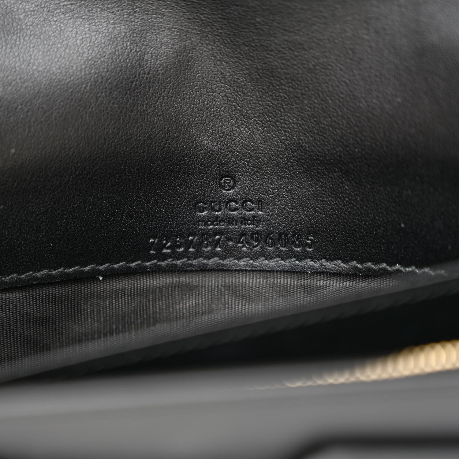 Gucci Calfskin GG Matelasse Chain Wallet Black 6 of 12