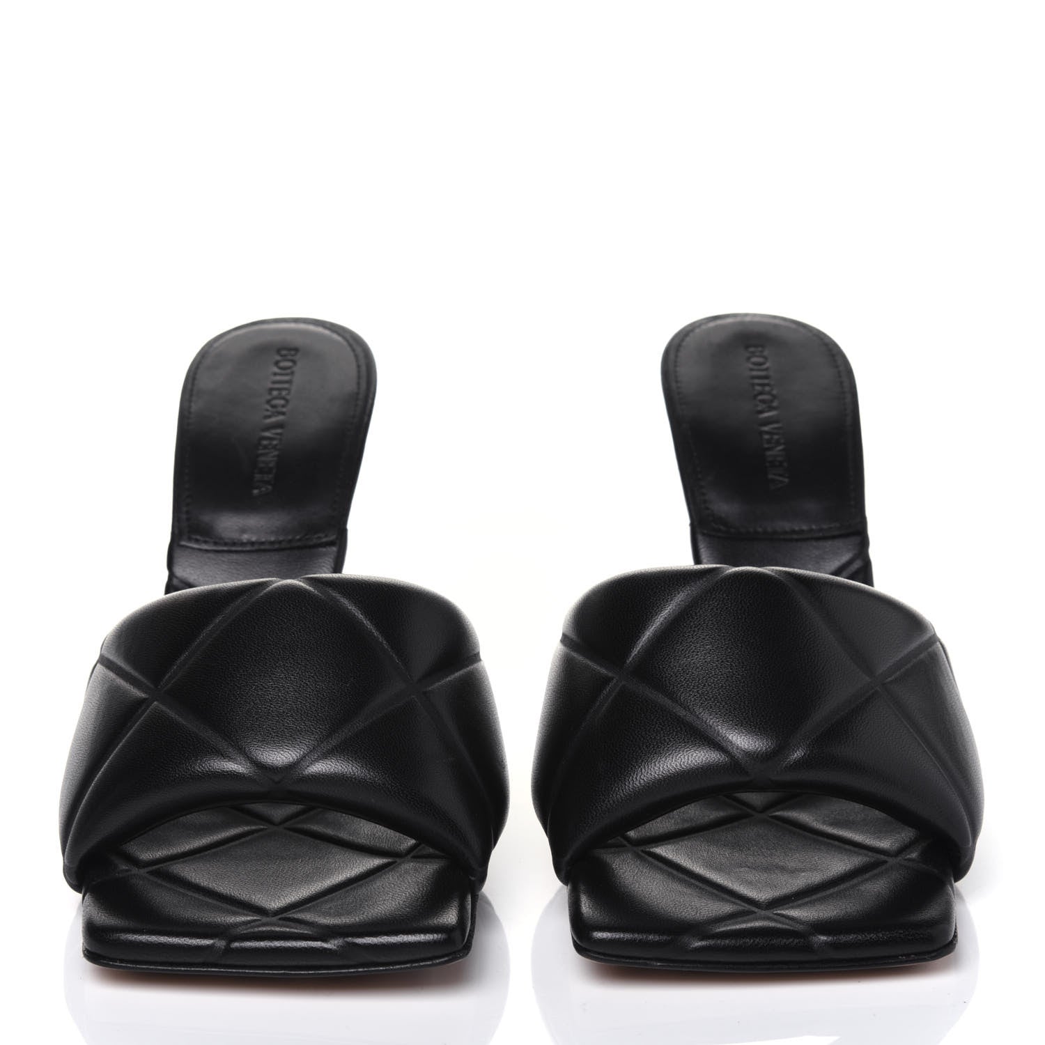 Bottega Veneta Nappa Quilted Rubber Lido Mule Sandals 38.5 Black 2 of 9