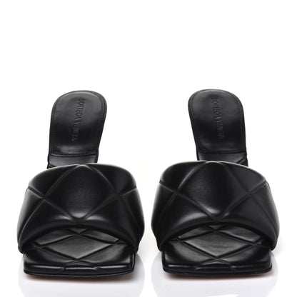 Bottega Veneta Nappa Quilted Rubber Lido Mule Sandals 38.5 Black 2 of 9