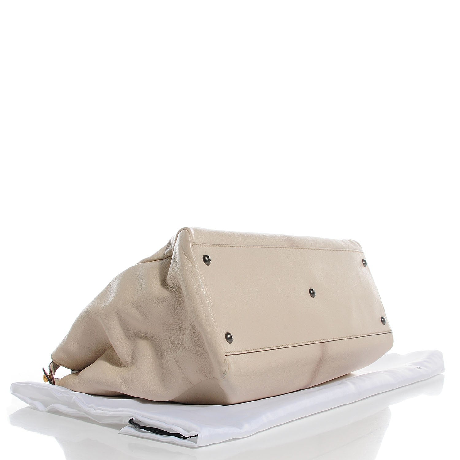 Fendi Goatskin Zucca Large Peekaboo Iconic Satchel Latte Tobacco Moro 4 of 9