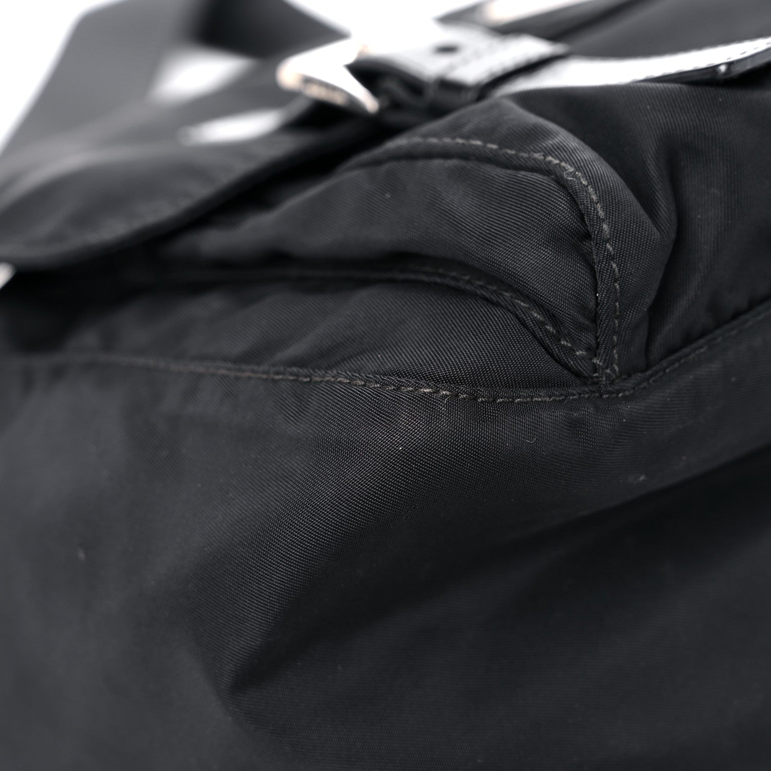 Prada Tessuto Nylon Saffiano Messenger Bag Black 7 of 17