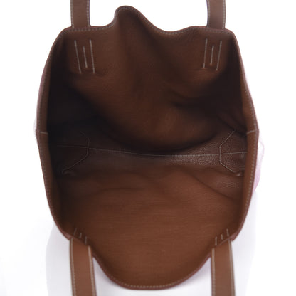 Hermes Taurillon Clemence Double Sens 36 Reversible Tote Marron Tosca 8 of 11
