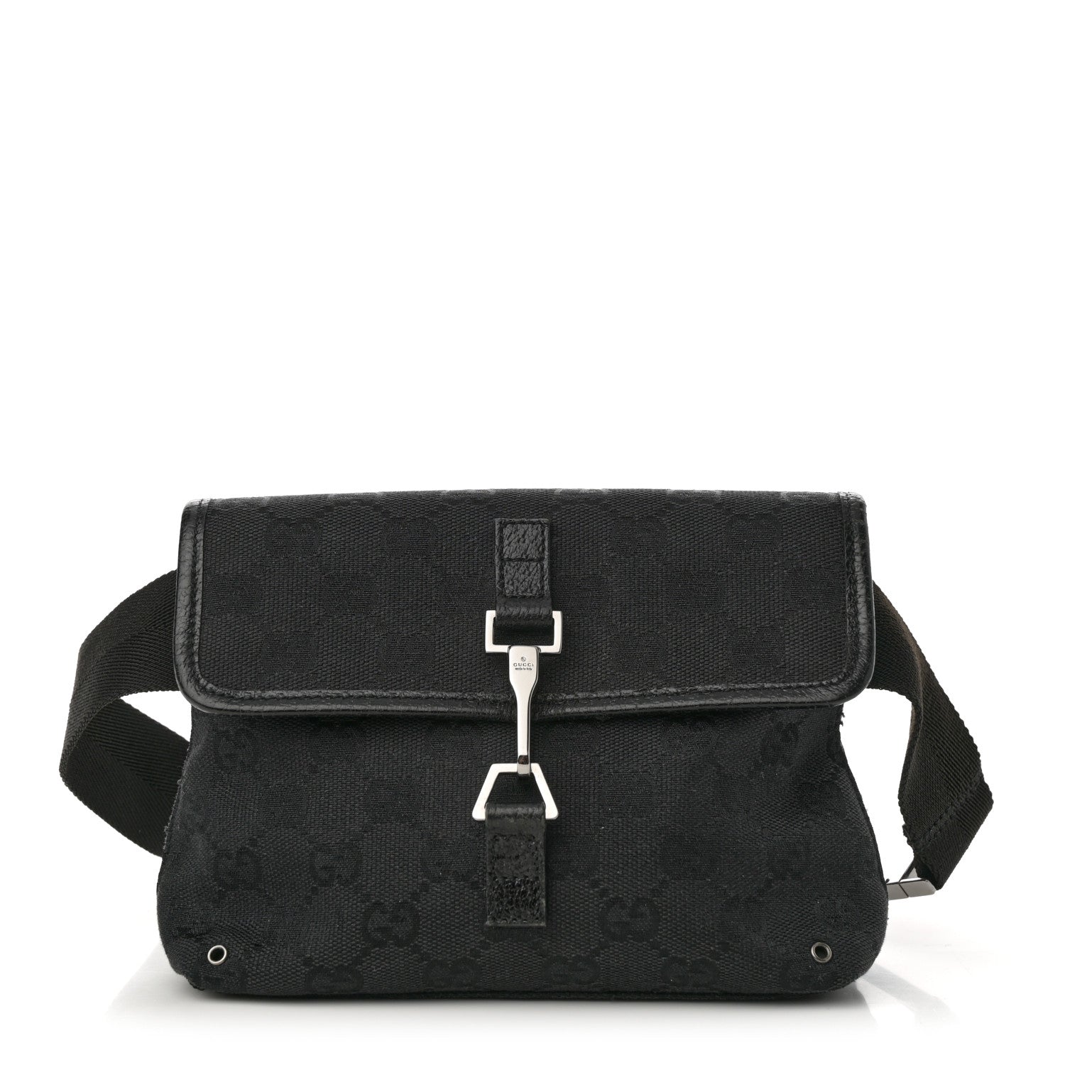 Gucci GG Monogram Web Flight Belt Bag Black 1 of 12